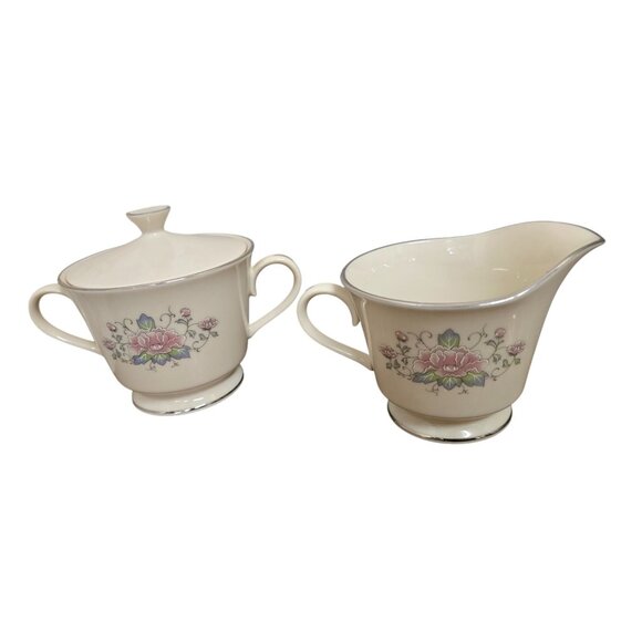 Lenox Charleston Creamer & Sugar Bowl w/ Lid - Picture 7 of 8